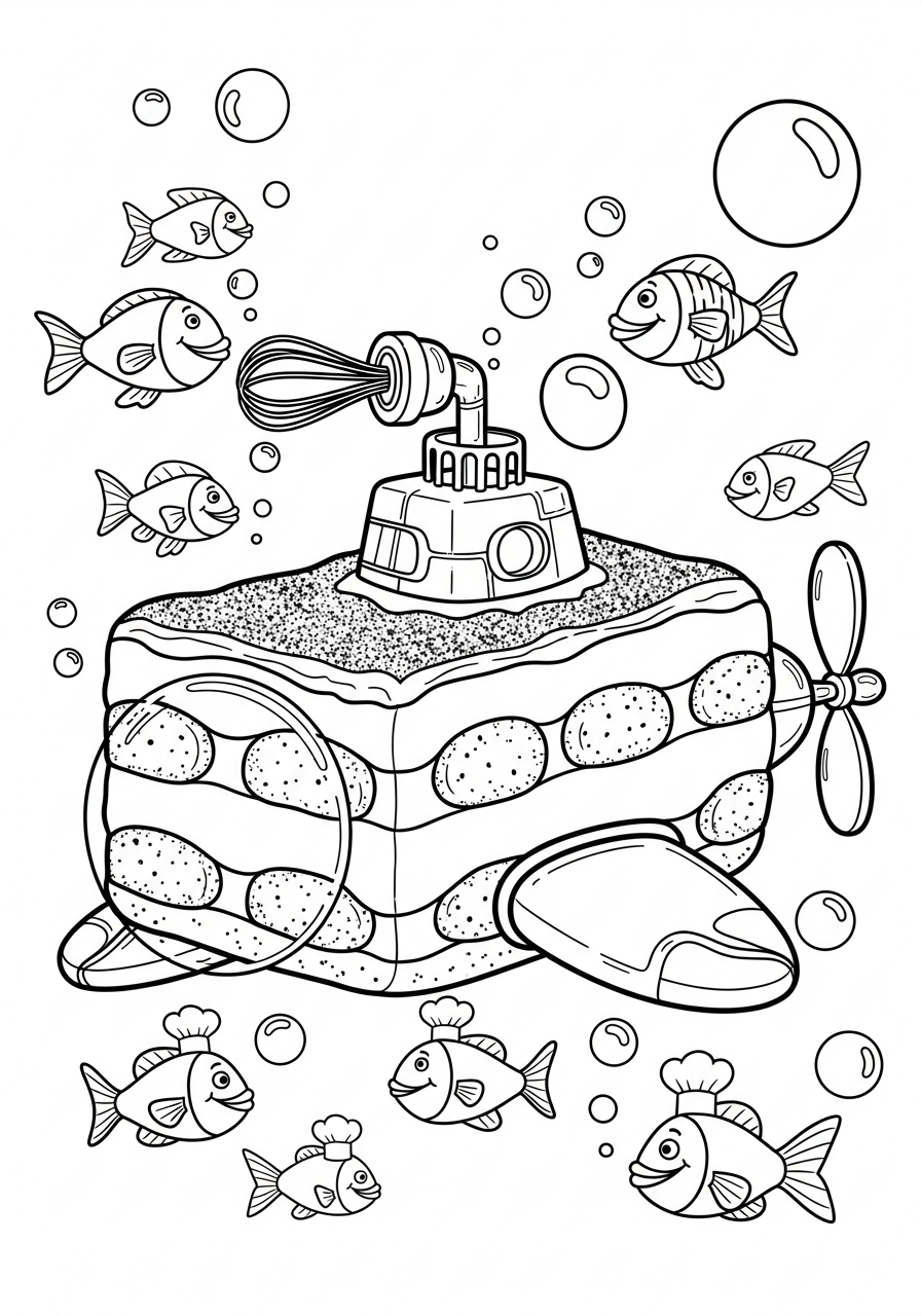 disegno tiramisu da colorare per bambini