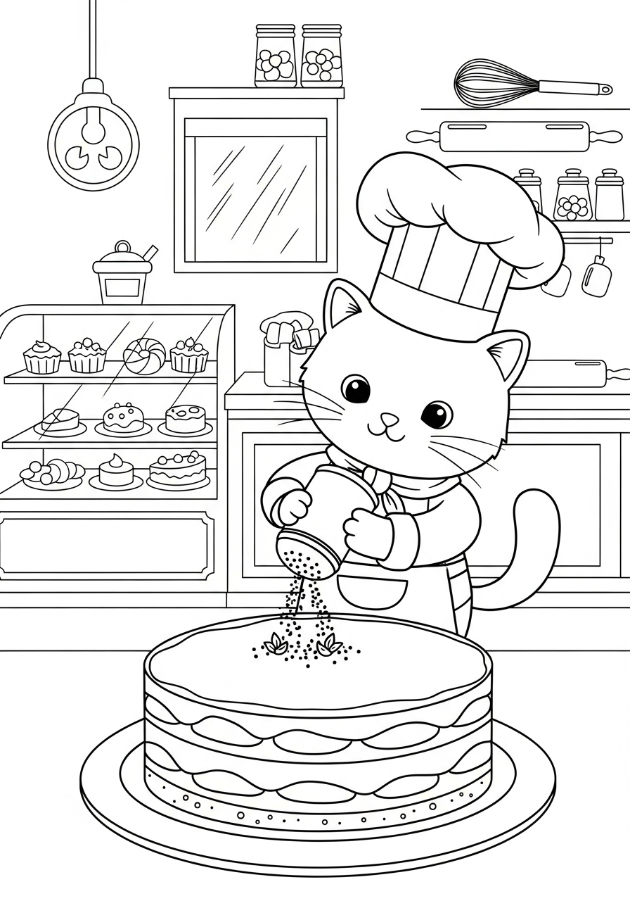 tiramisu da stampare e colorare per bambini