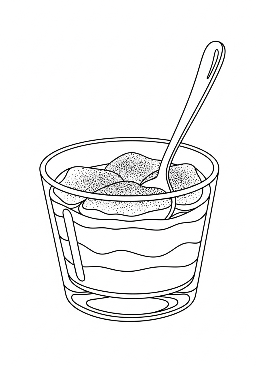 tiramisu da colorare e stampare a4