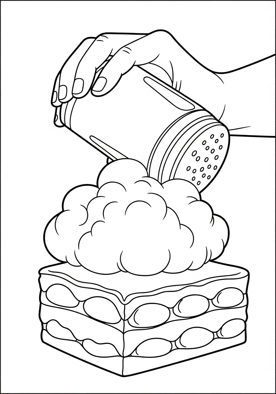 disegno di tiramisu da stampare e colorare