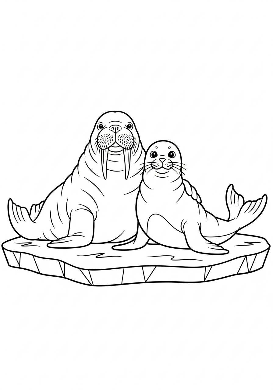 immagini da colorare di tricheco