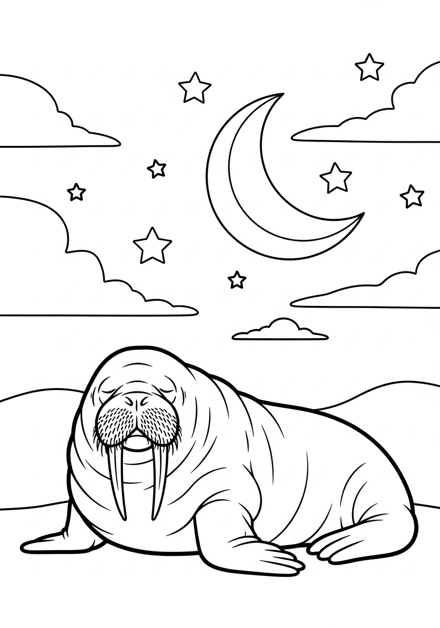 foto di tricheco da colorare