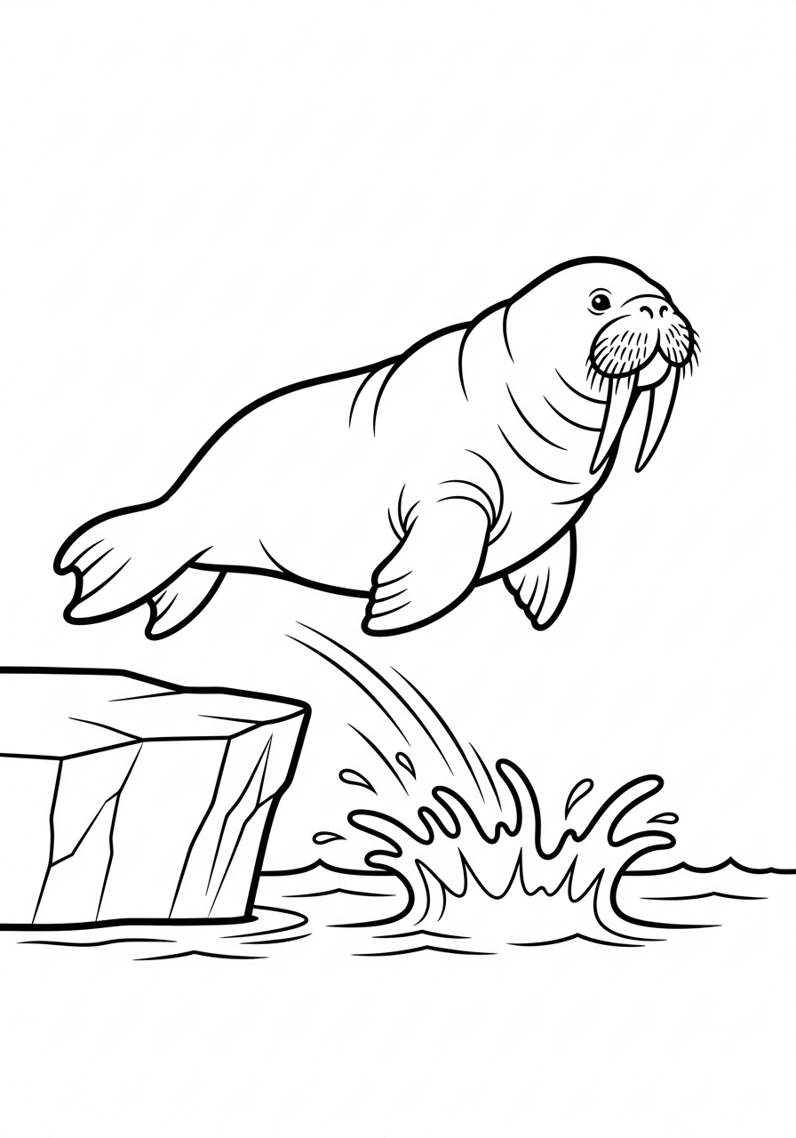 disegni tricheco facili da colorare