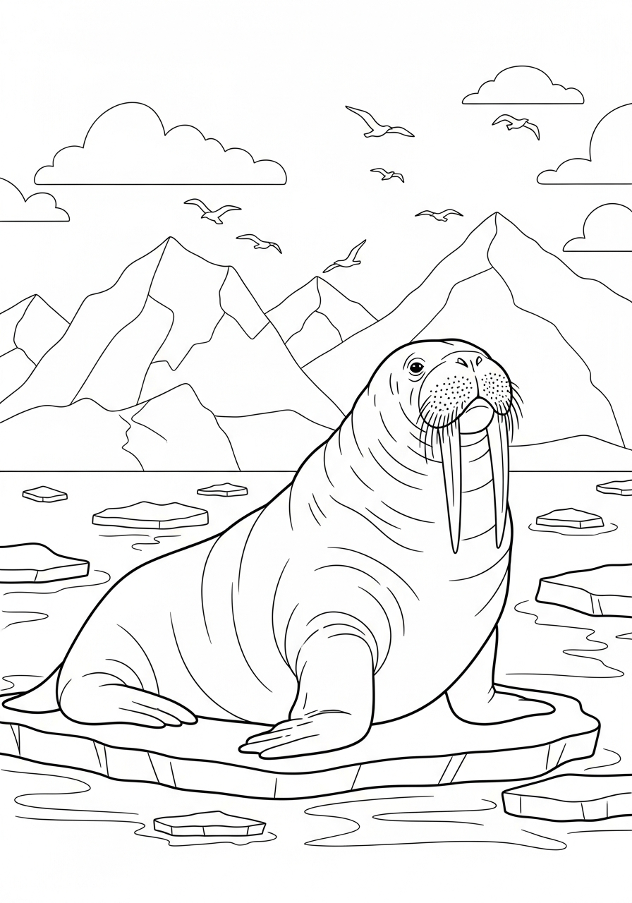 disegni da colorare tricheco pdf