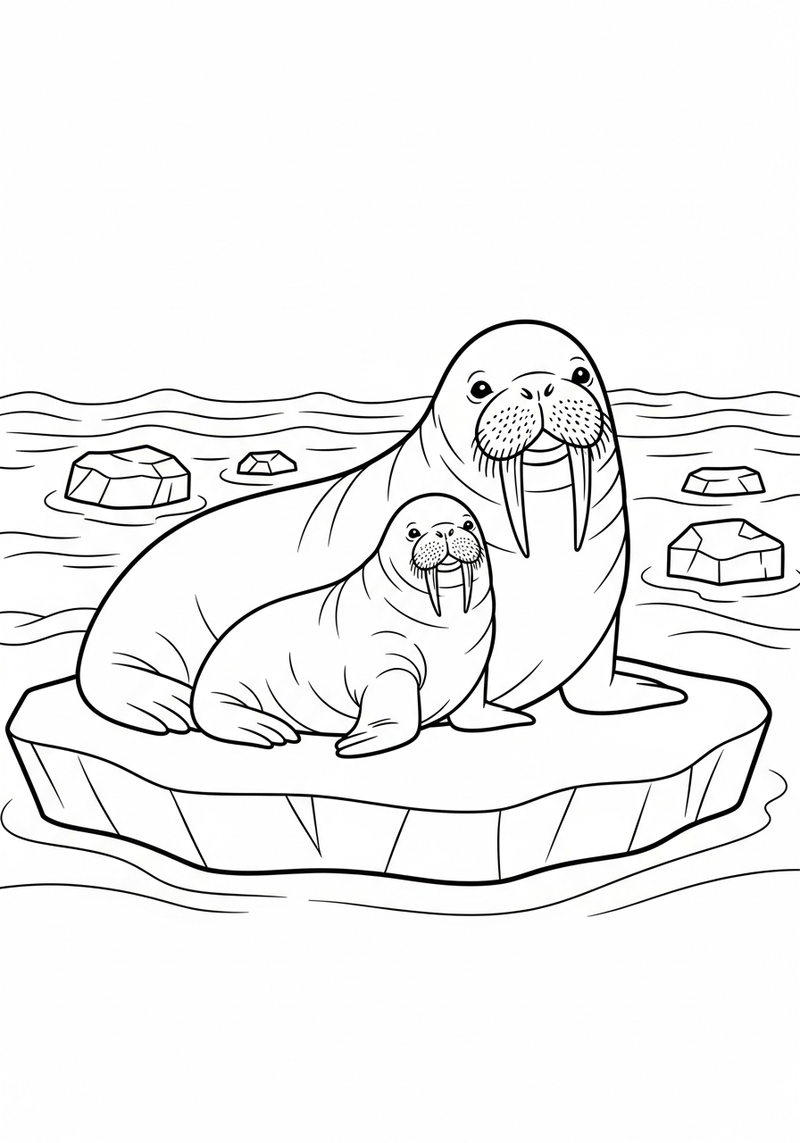 disegni tricheco facili da colorare 1