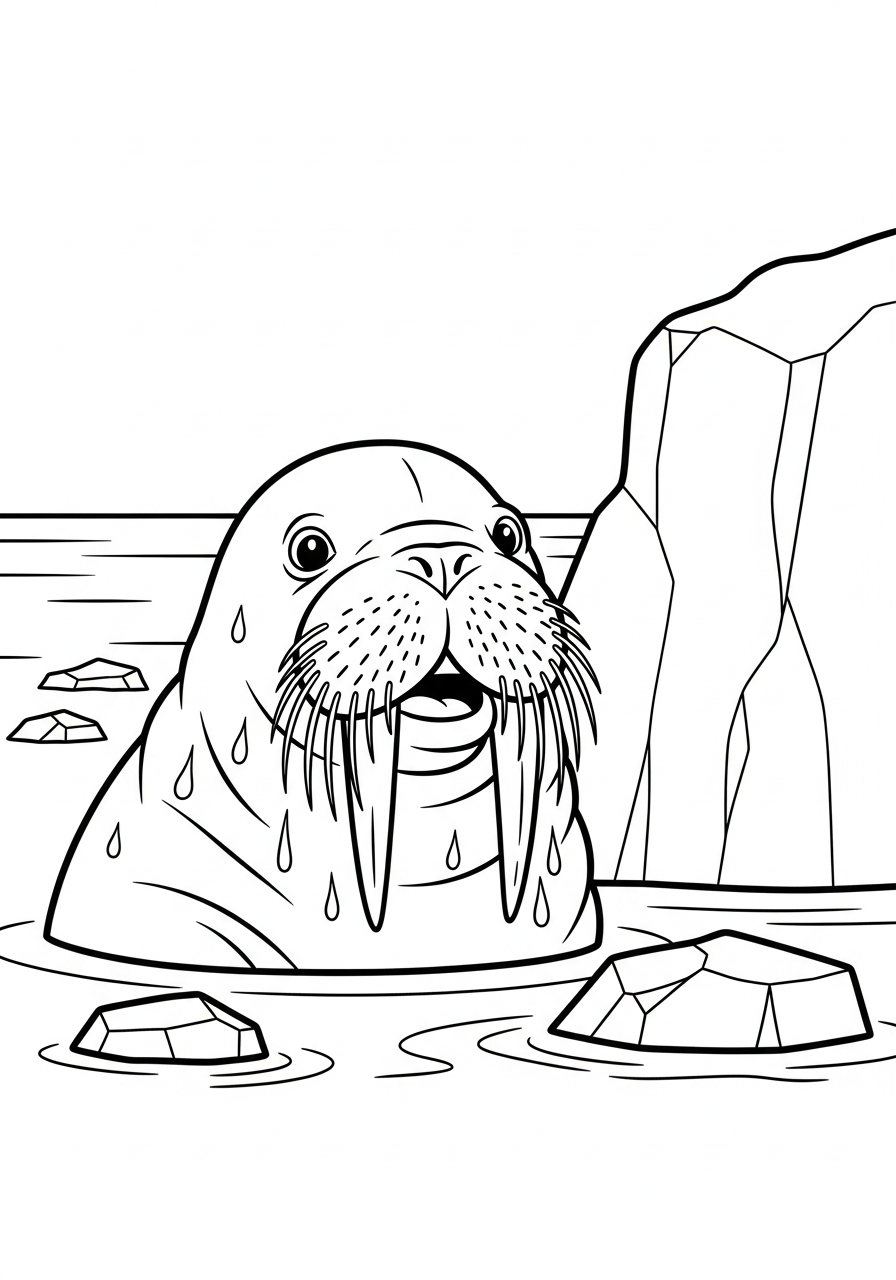 immagini di tricheco da colorare per bambini 1