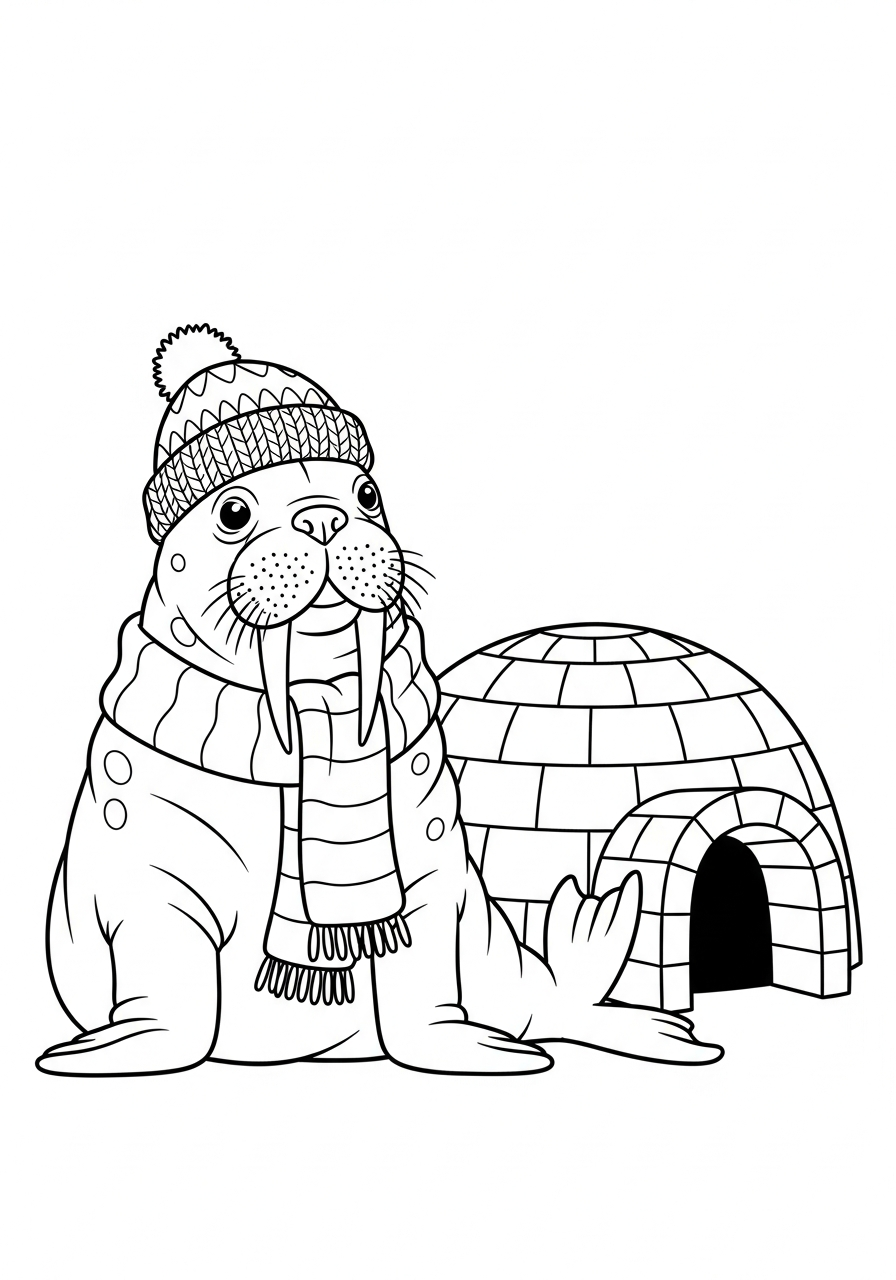 disegno tricheco da colorare per bambini