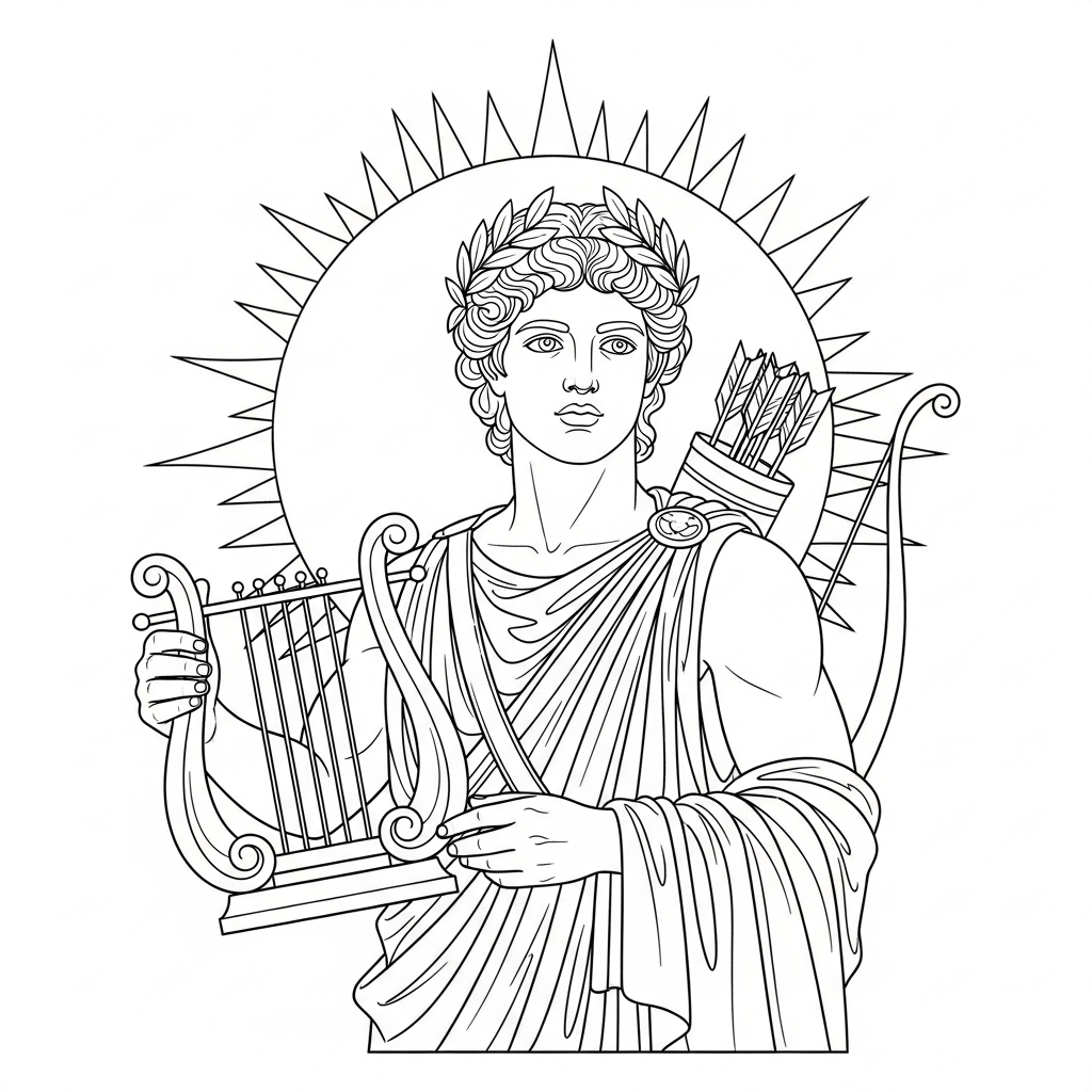 Apollo da colorare thumbnail