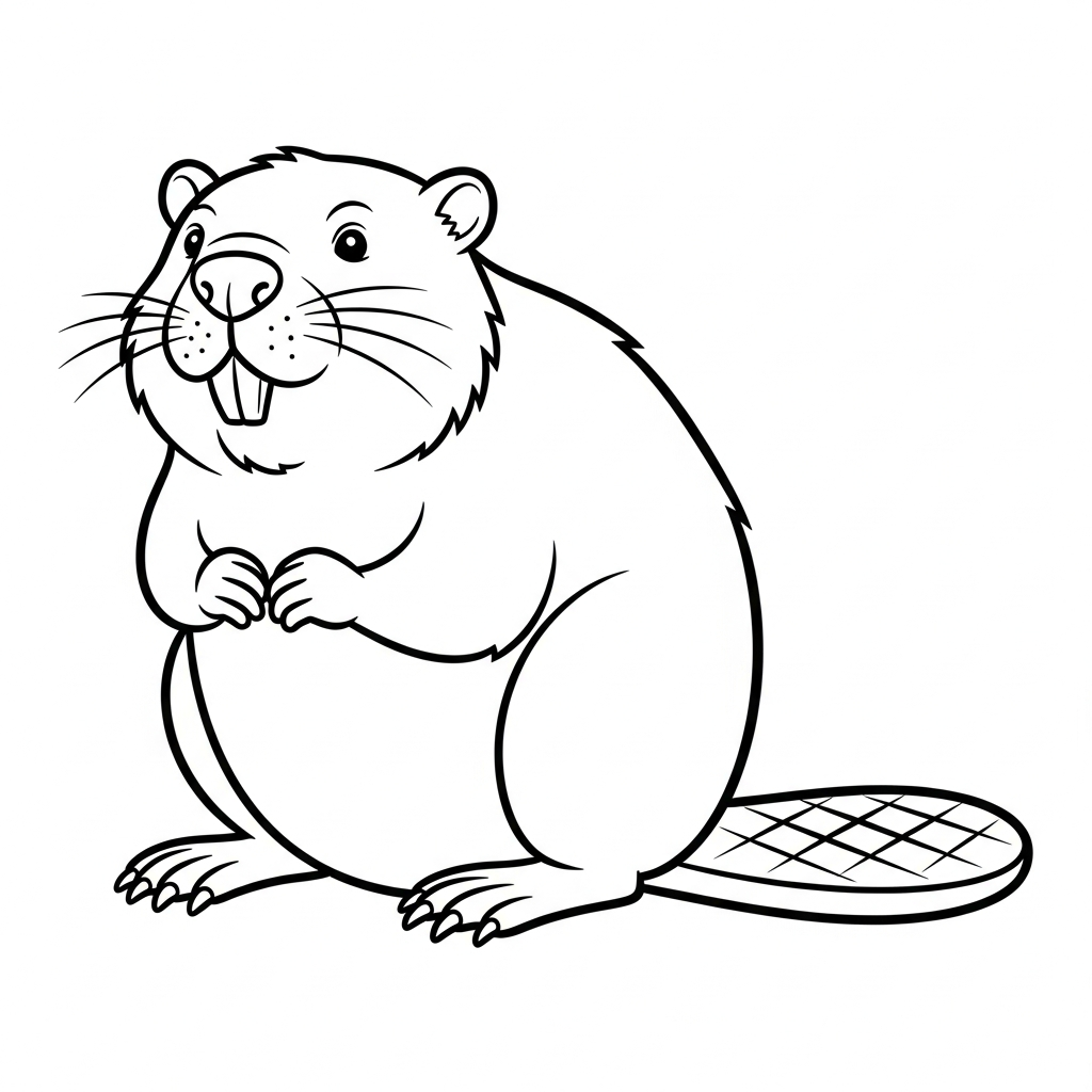 Castoro da colorare thumbnail