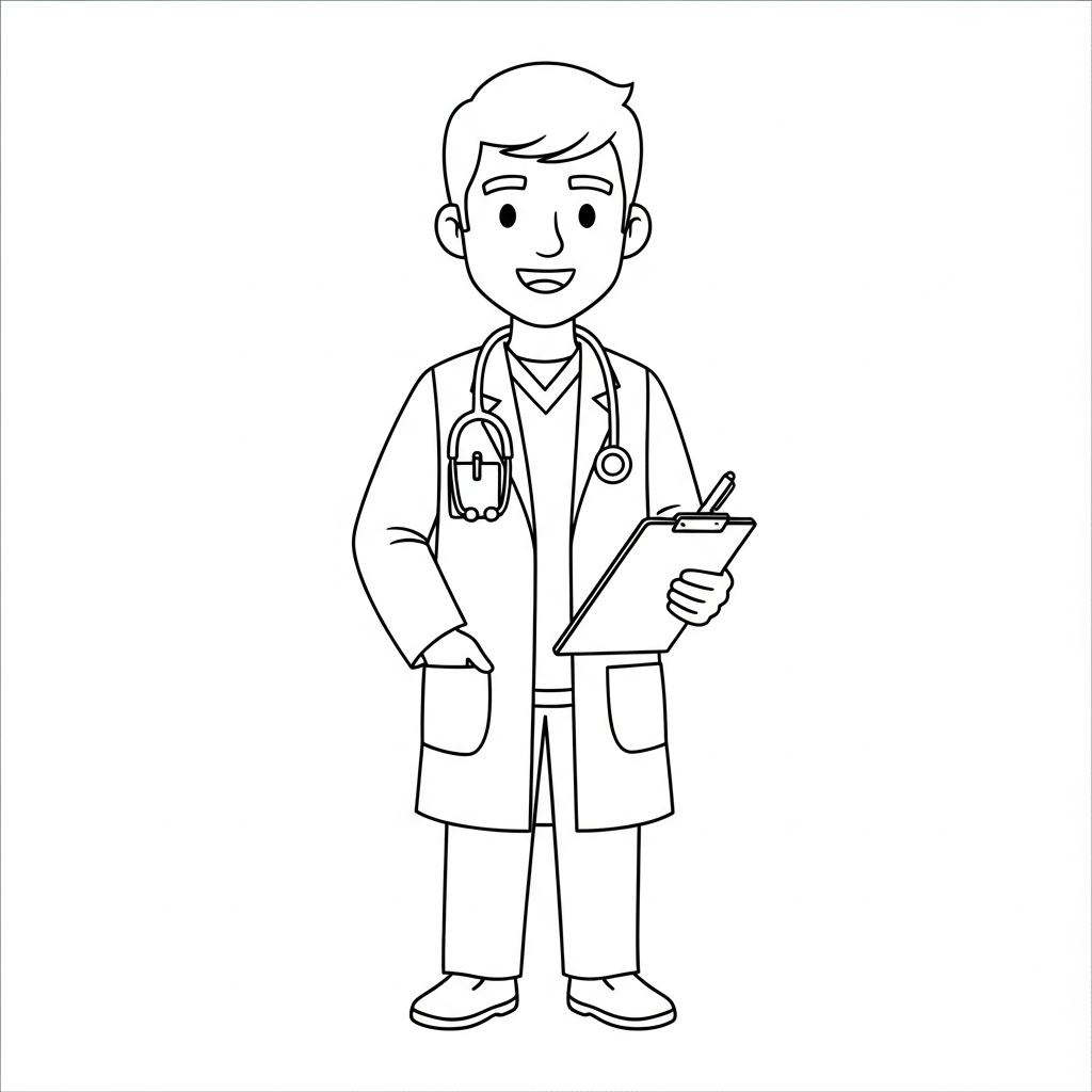 Dottore da colorare thumbnail
