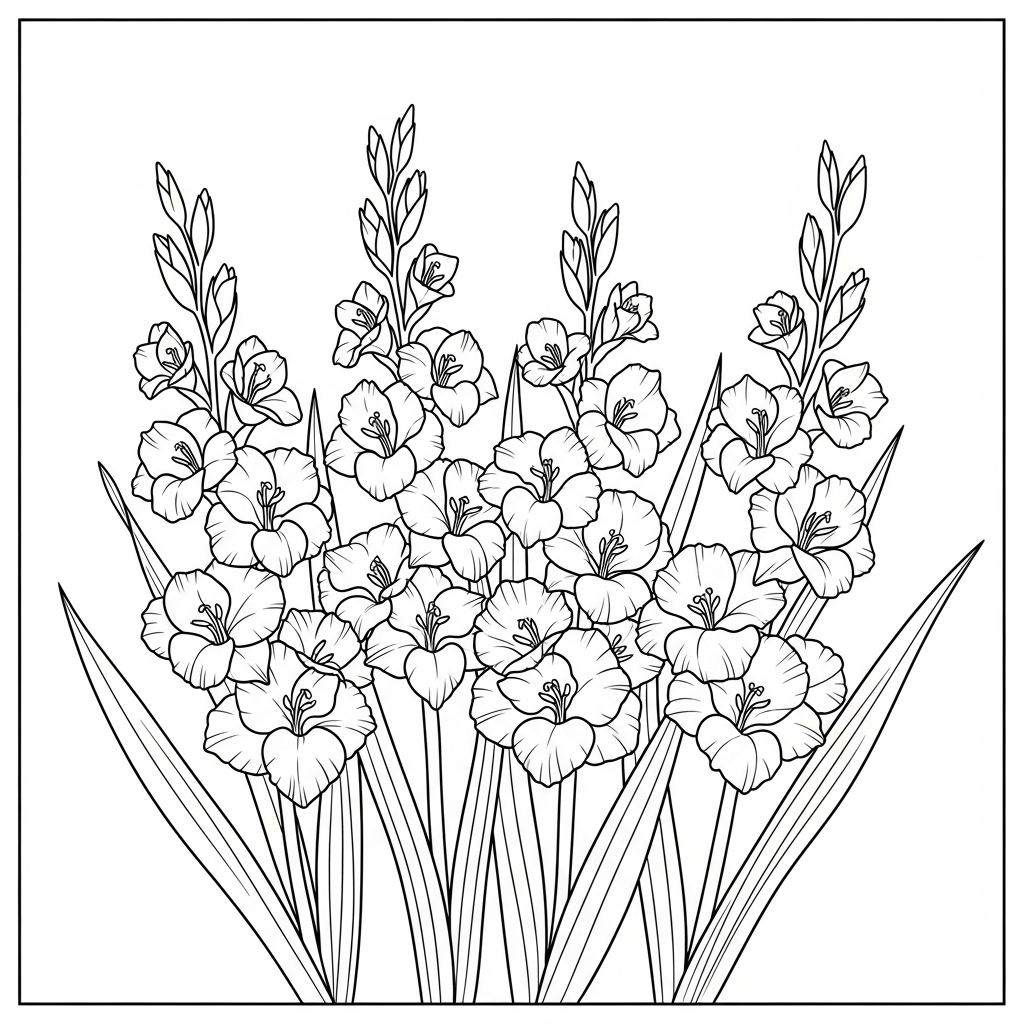 Gladiolo da colorare thumbnail