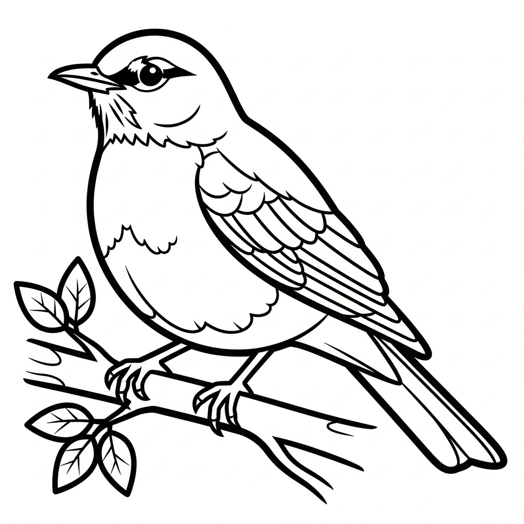 Pettirosso da colorare thumbnail