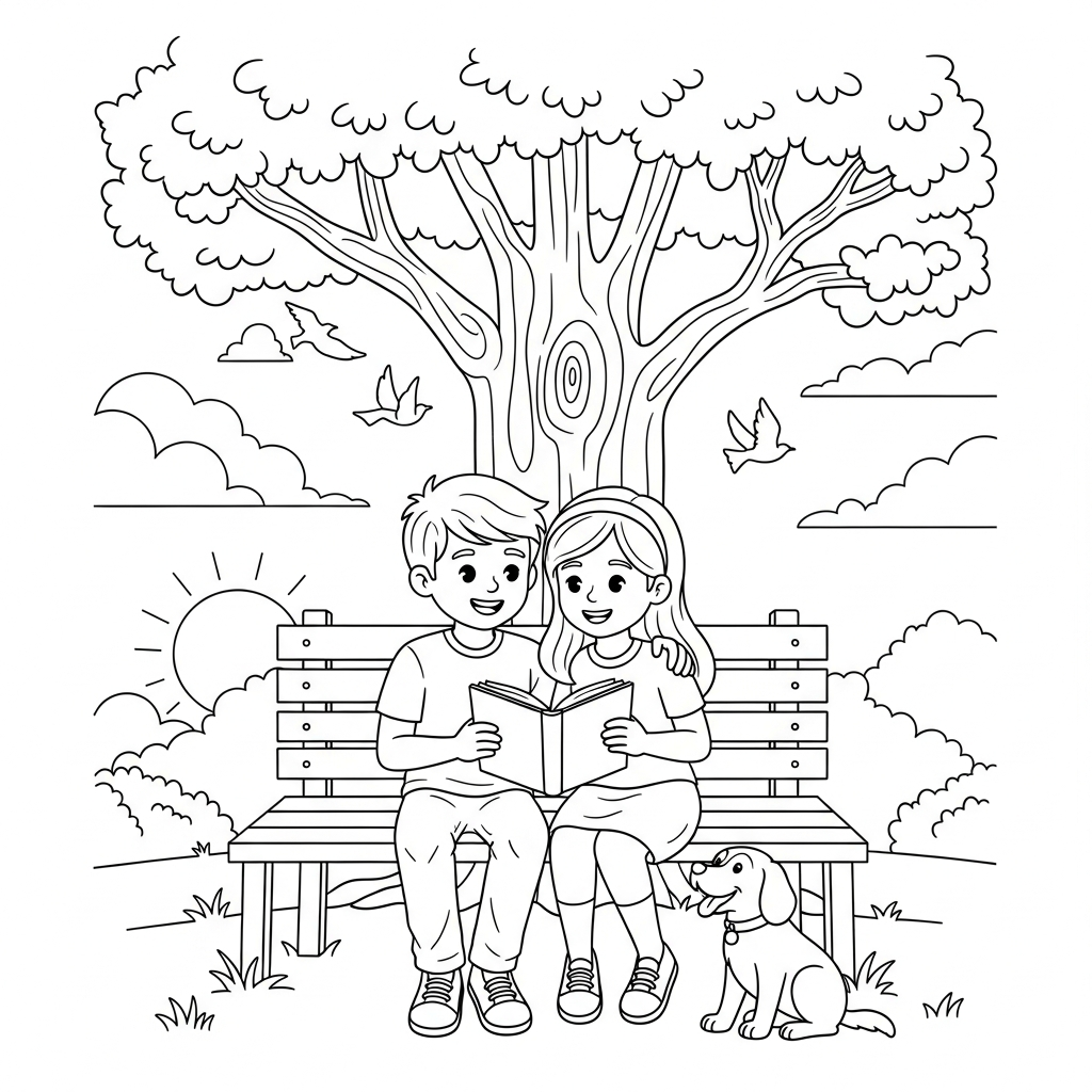 Amicizia da colorare thumbnail