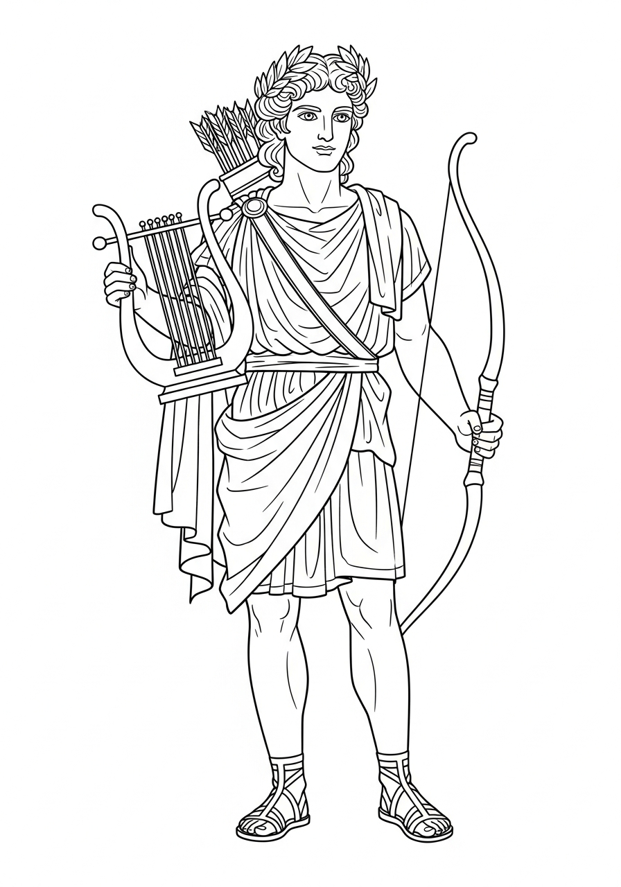 disegno di Apollo da stampare e colorare