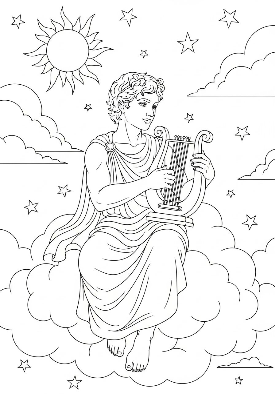 disegni facili di Apollo da colorare