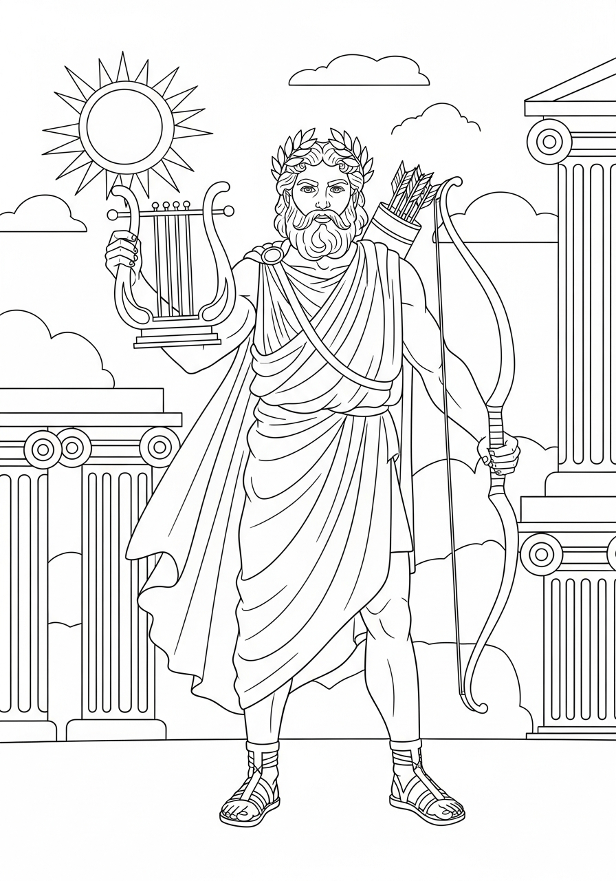 Apollo da colorare bambini