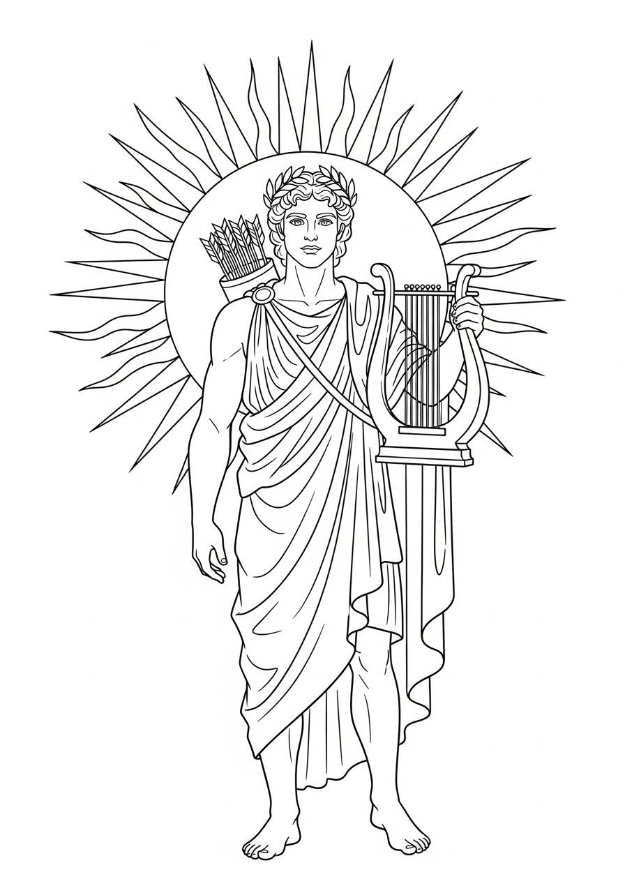 Apollo disegno da colorare facile
