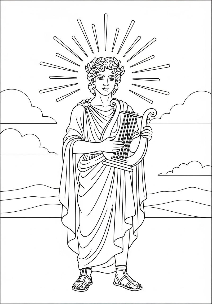 Apollo da colorare e stampare gratis