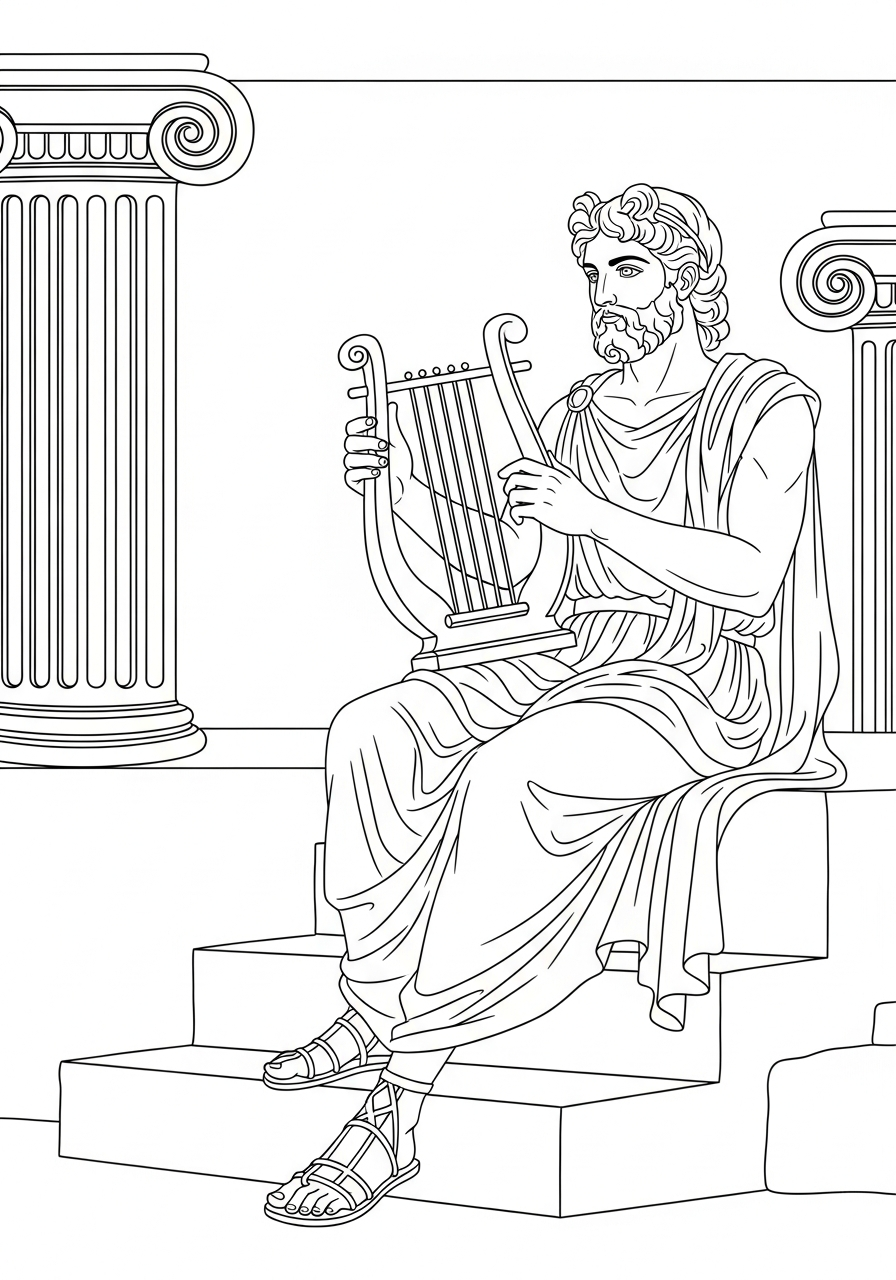 disegni facili di Apollo da colorare 1