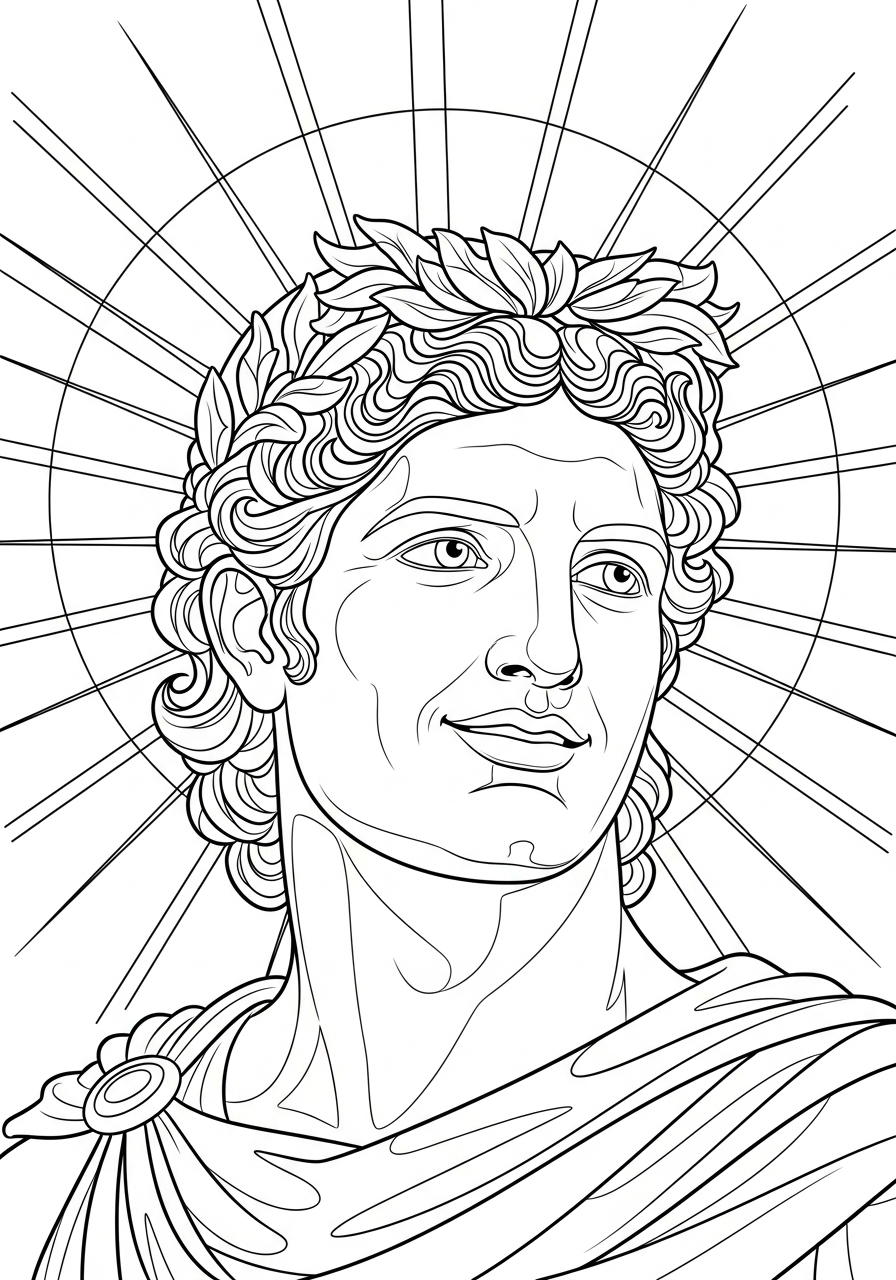 disegni da colorare Apollo per bambini