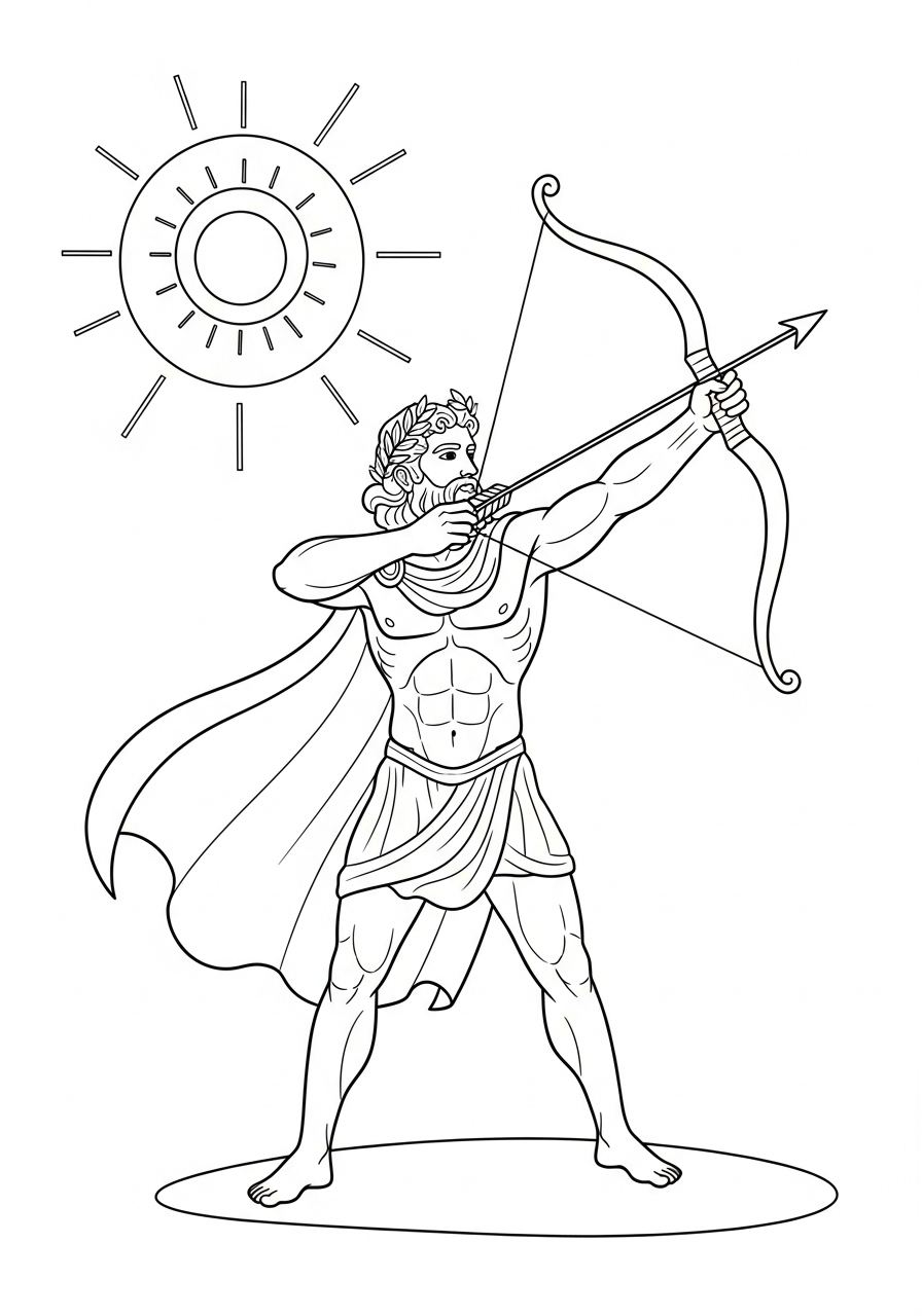 foto di Apollo da colorare