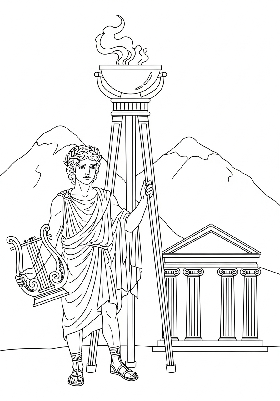 disegno Apollo da colorare per bambini 1