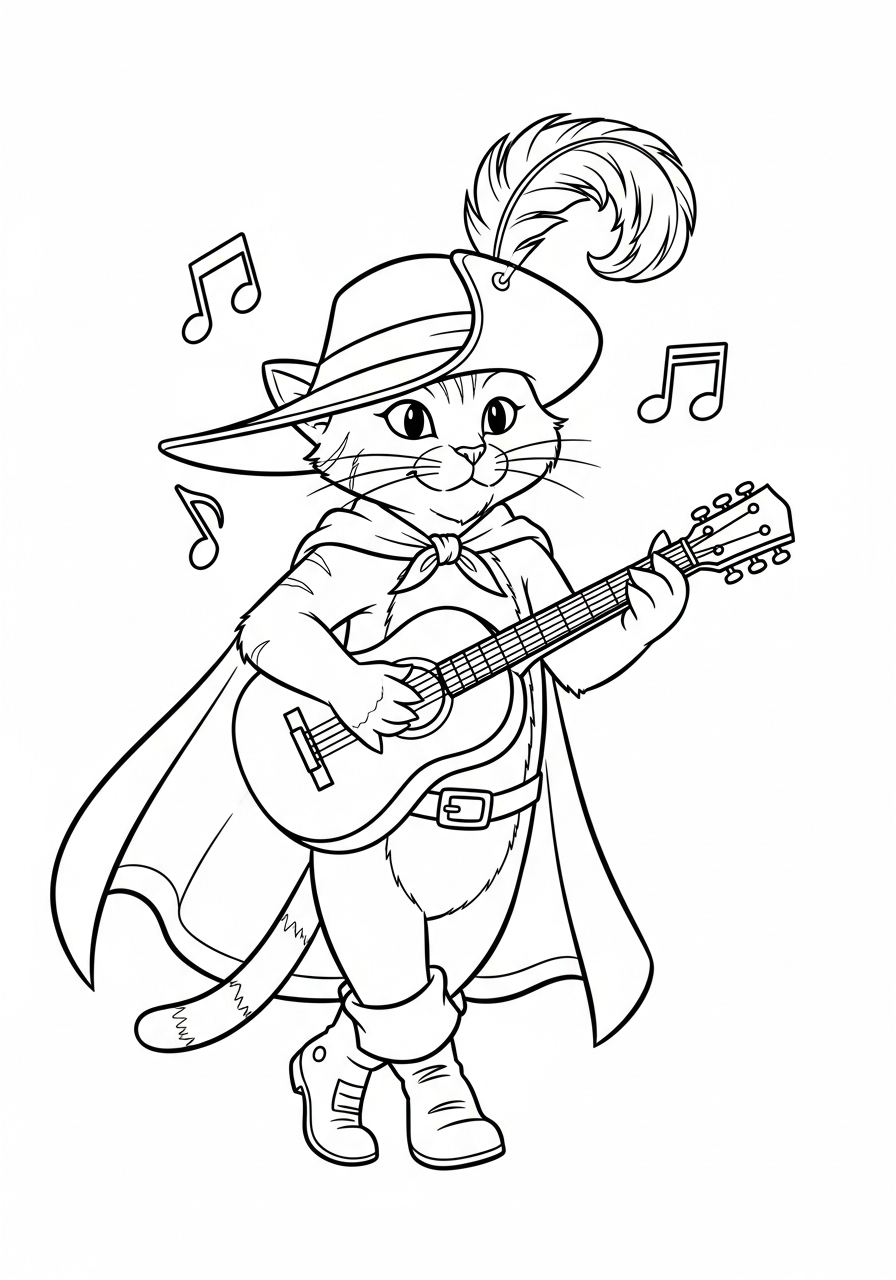 Gatto con gli stivali 13 Gatto con gli stivali da colorare e stampare gratis