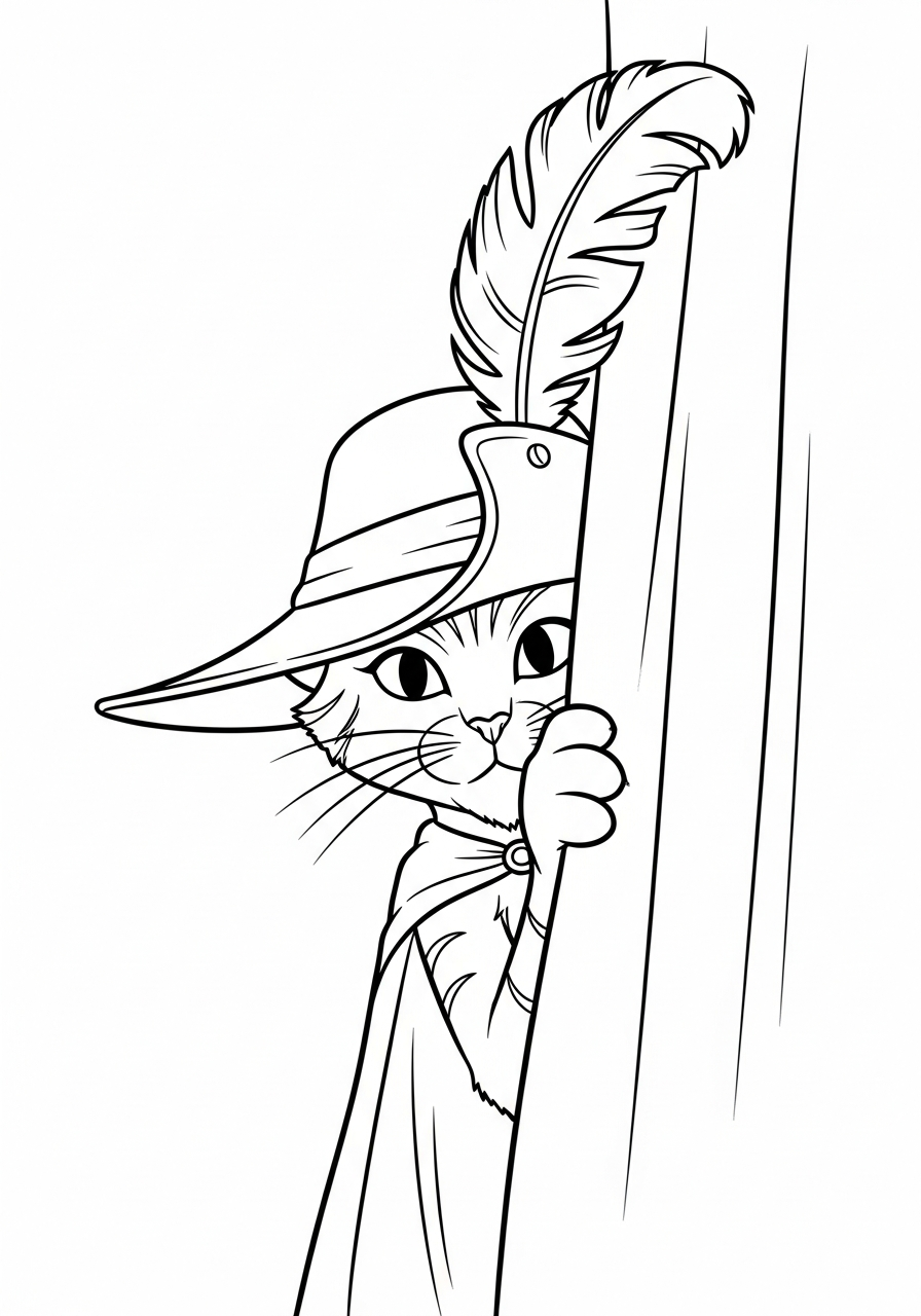 Gatto con gli stivali 7 Gatto con gli stivali da colorare a4