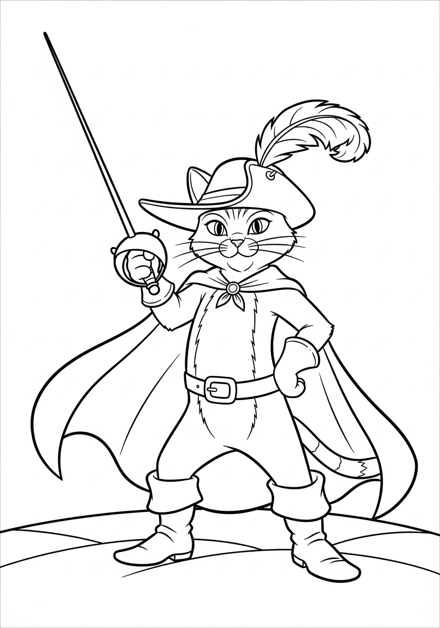 Gatto con gli stivali 19 Gatto con gli stivali da colorare pdf