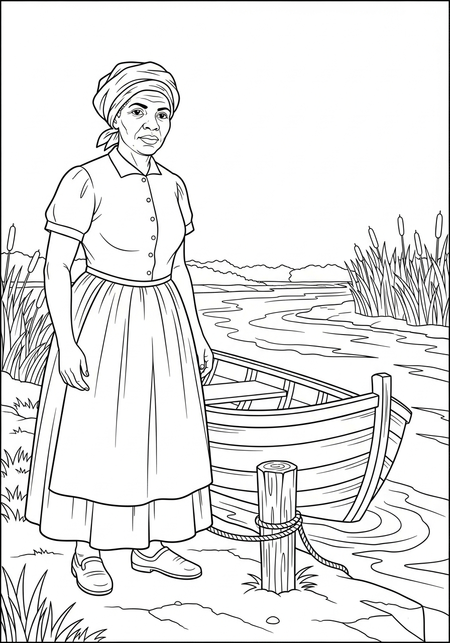 disegno Harriet Tubman da colorare per bambini 1