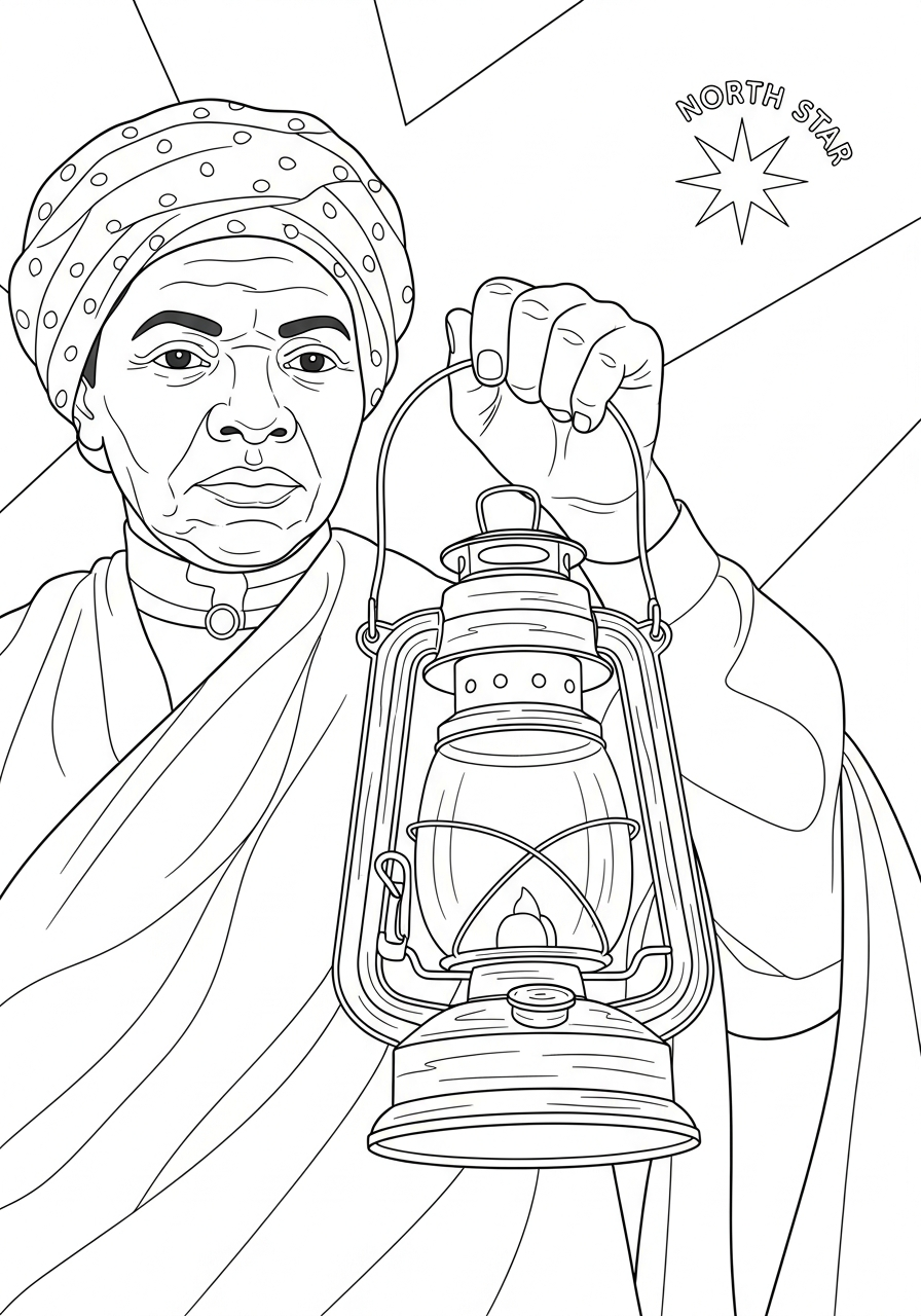 immagini di Harriet Tubman da colorare per bambini