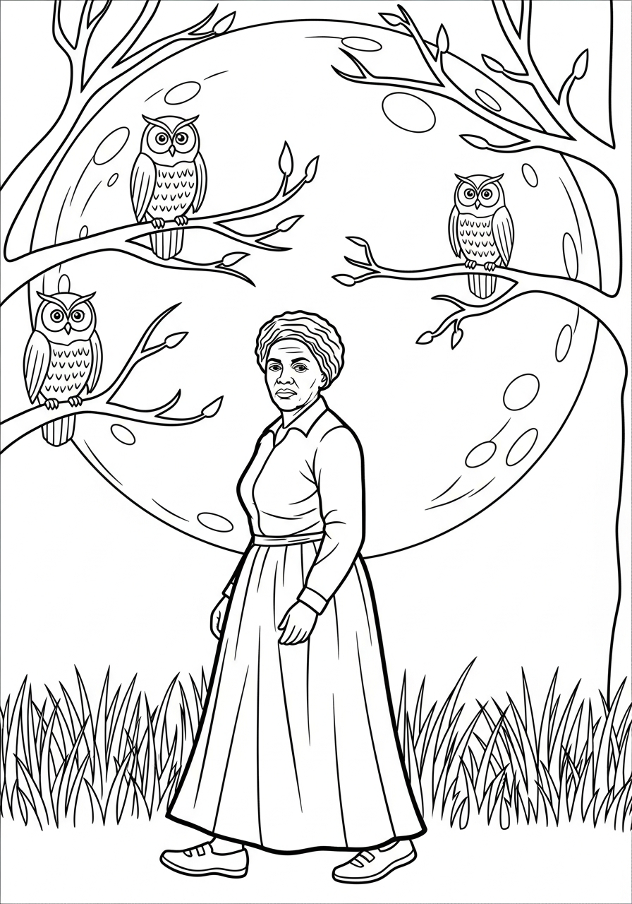 foto di Harriet Tubman da colorare