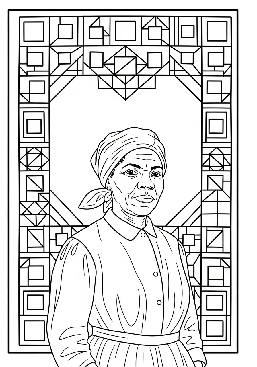 disegno di Harriet Tubman da stampare e colorare 1