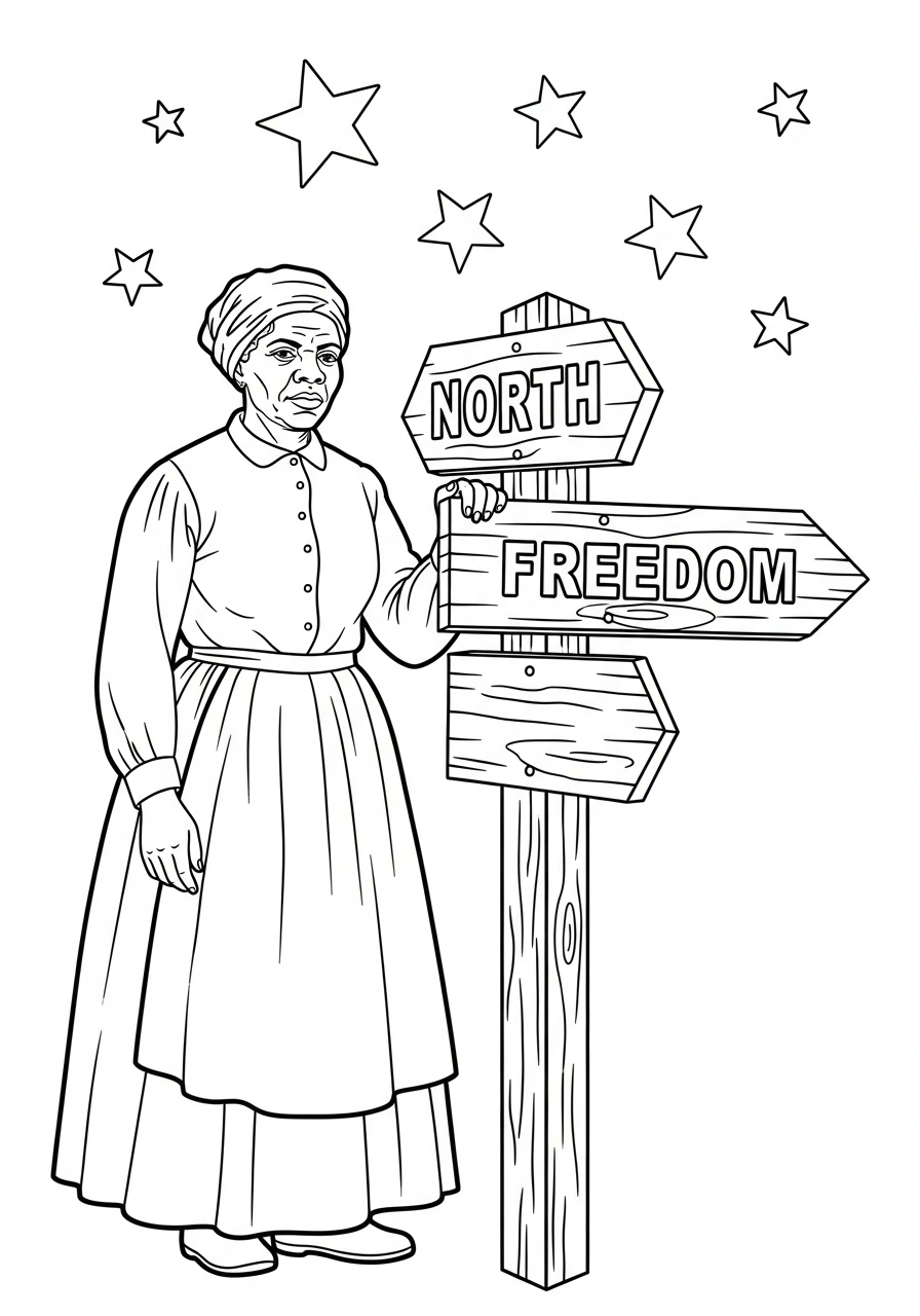 Harriet Tubman da colorare e stampare a4