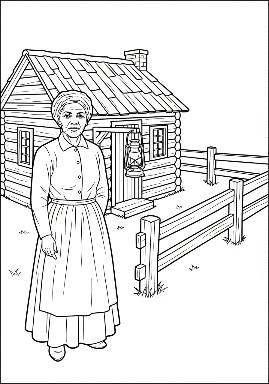 disegno Harriet Tubman da colorare per bambini