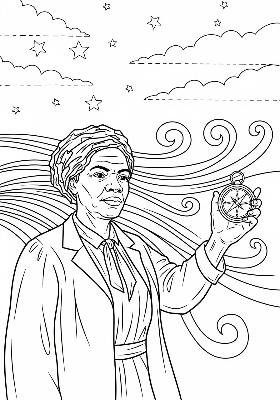 stampe da colorare per bambini Harriet Tubman