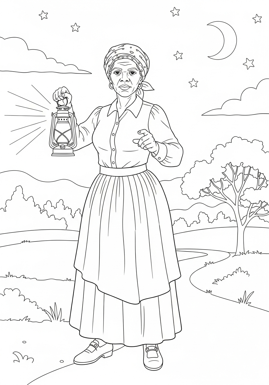 Harriet Tubman disegni da colorare per bambini maschi