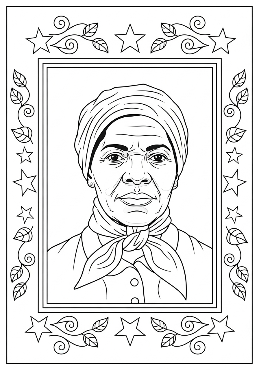 pdf stampare Harriet Tubman da colorare