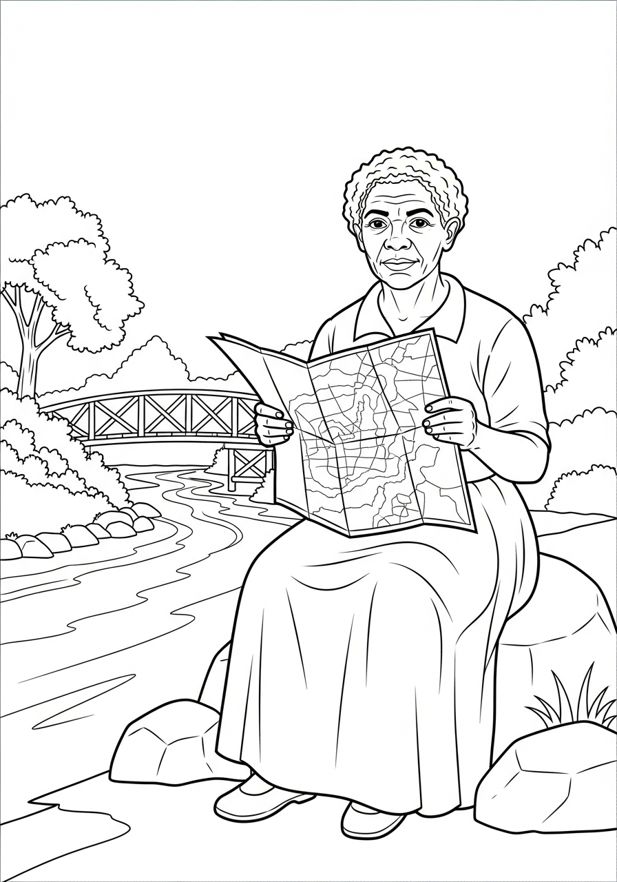 disegni Harriet Tubman facili da colorare