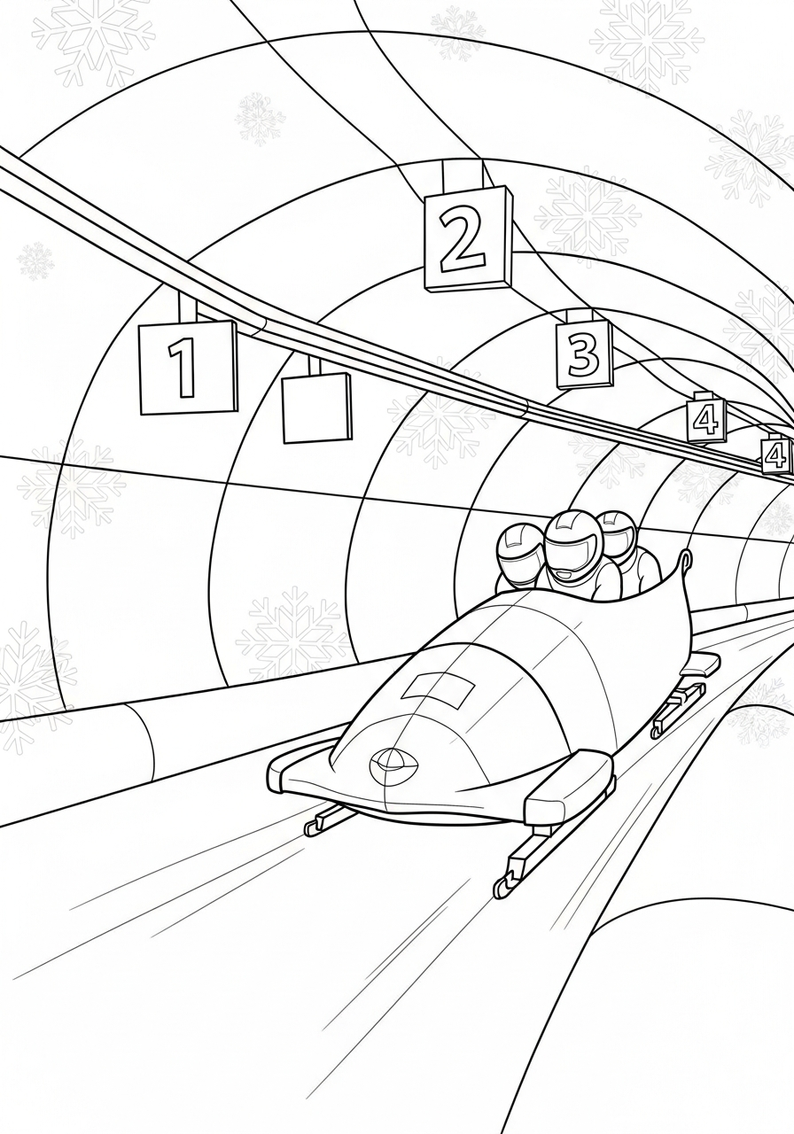 disegni da colorare gratis per bambini di Olimpiadi Invernali 2026