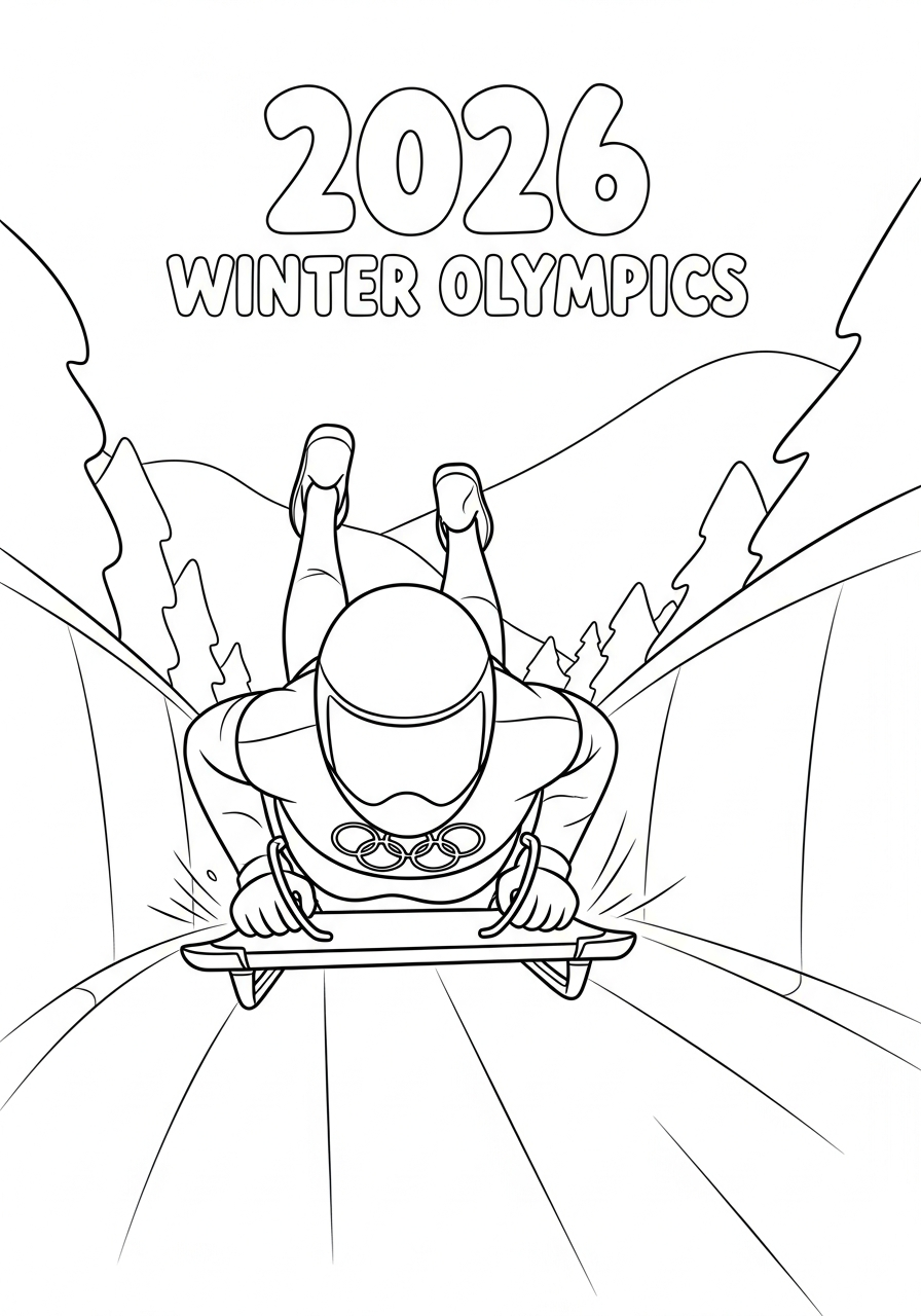 da colorare Olimpiadi Invernali 2026 disegno facile bambini