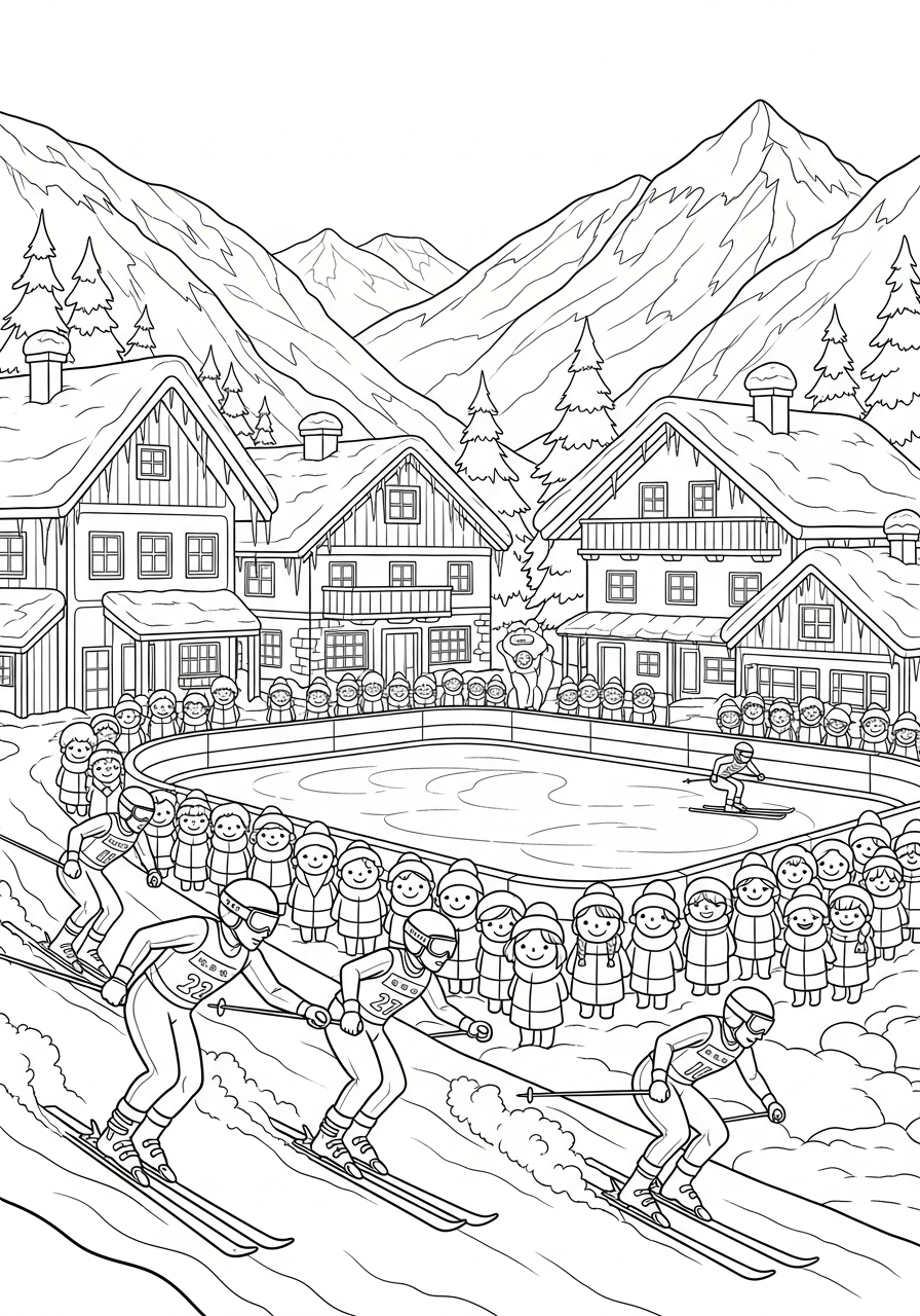 pdf stampare Olimpiadi Invernali 2026 da colorare