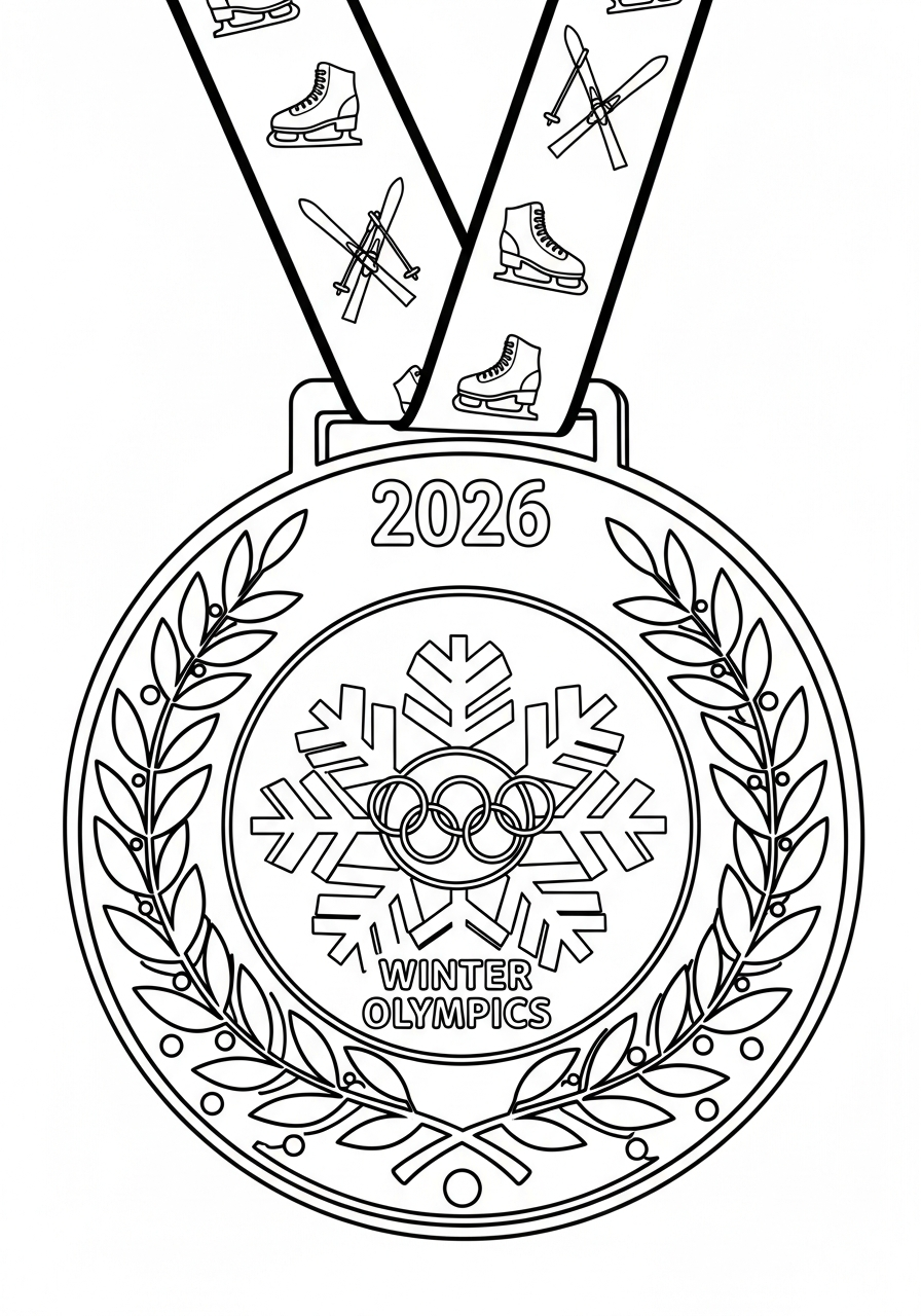 Olimpiadi Invernali 2026 da stampare e colorare per bambini