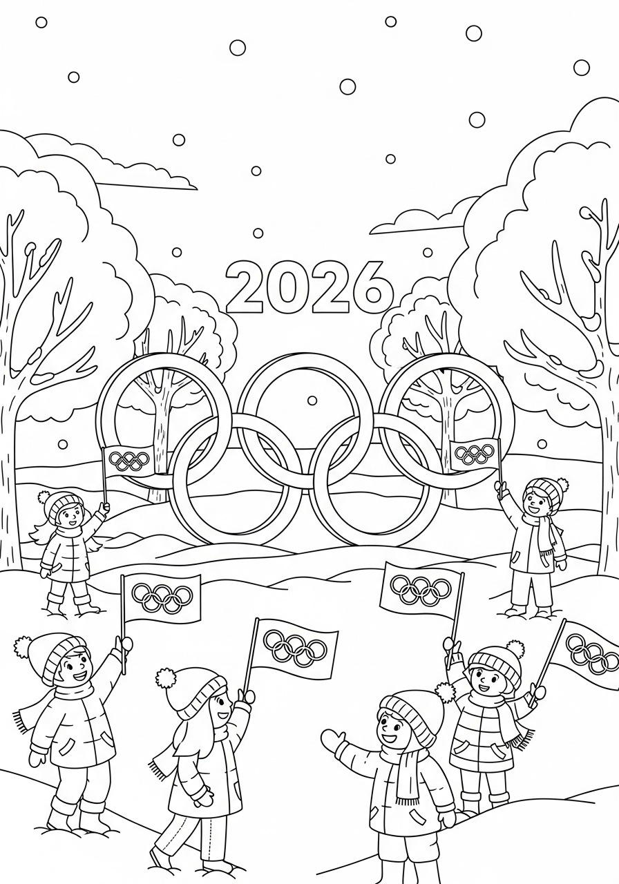 Olimpiadi Invernali 2026 da colorare e stampare pdf