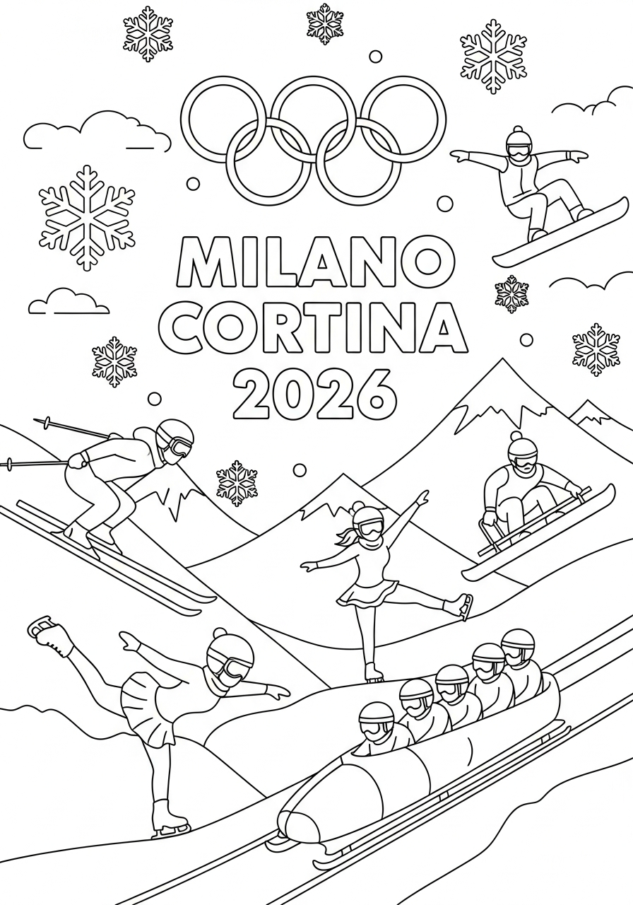 disegni di Olimpiadi Invernali 2026 da colorare da stampare
