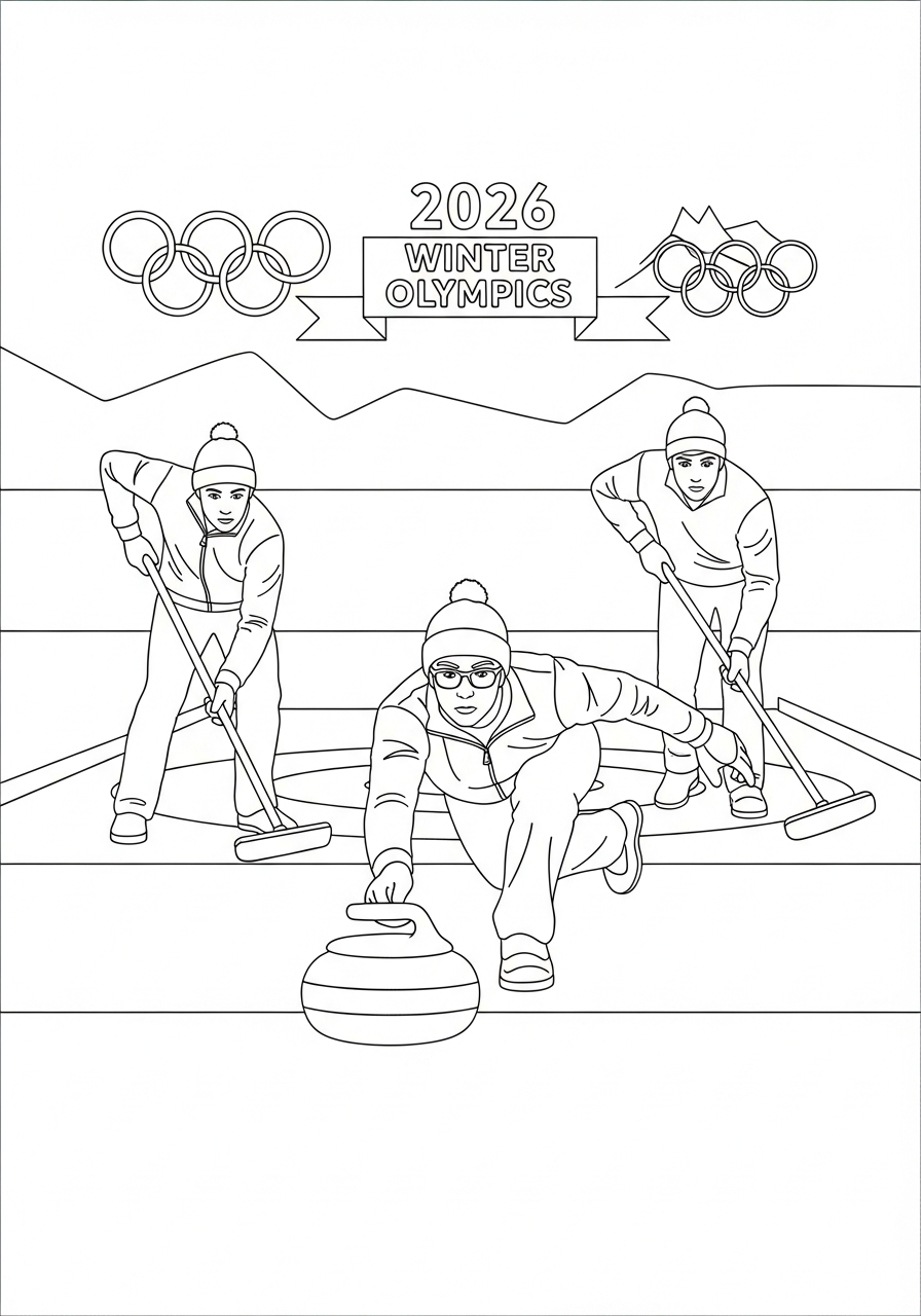 disegni da colorare gratis Olimpiadi Invernali 2026 1