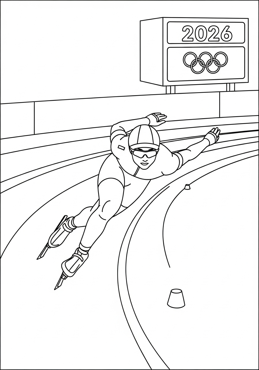 disegni da colorare per bambini pdf Olimpiadi Invernali 2026