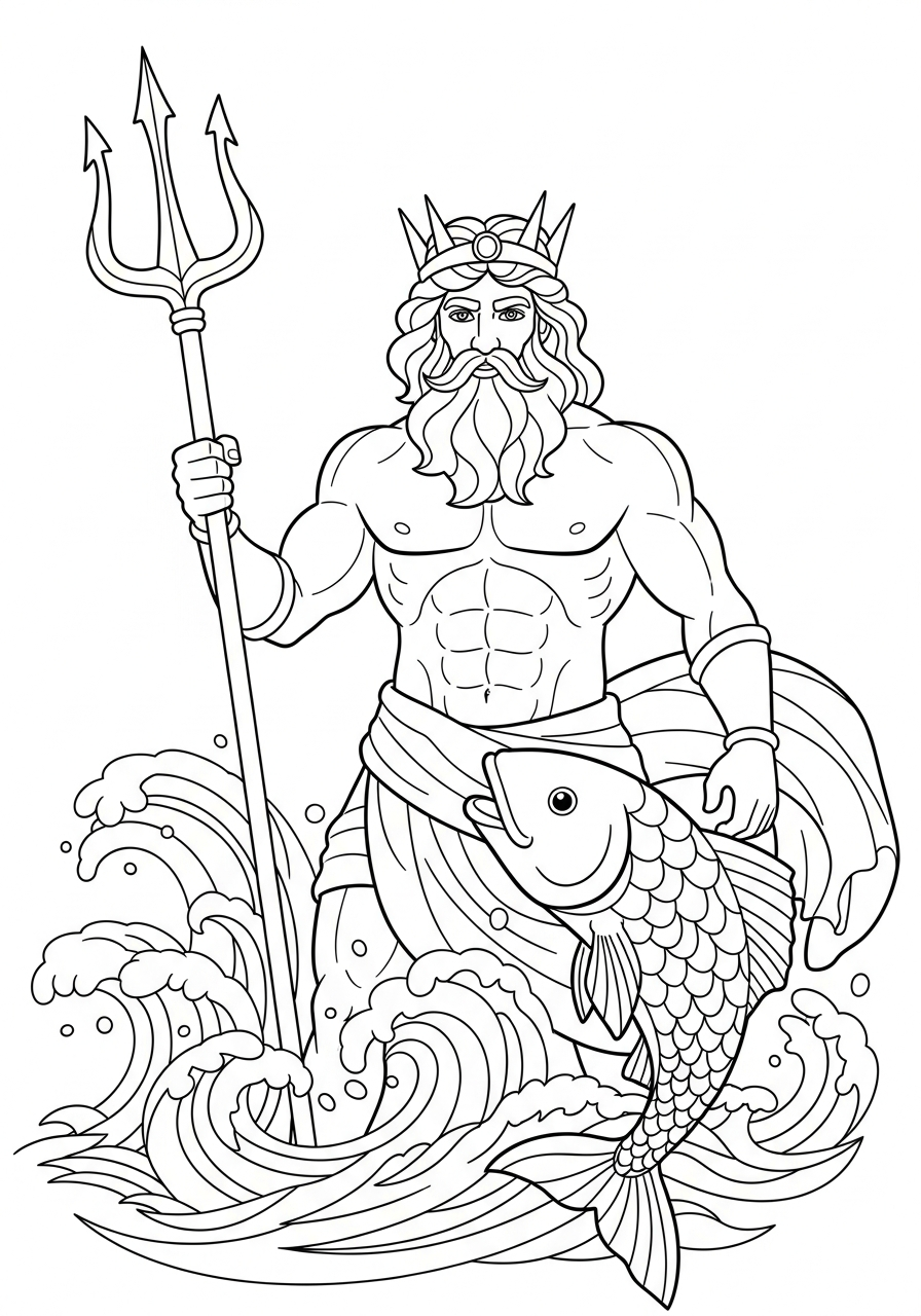 disegni da colorare Poseidone pdf
