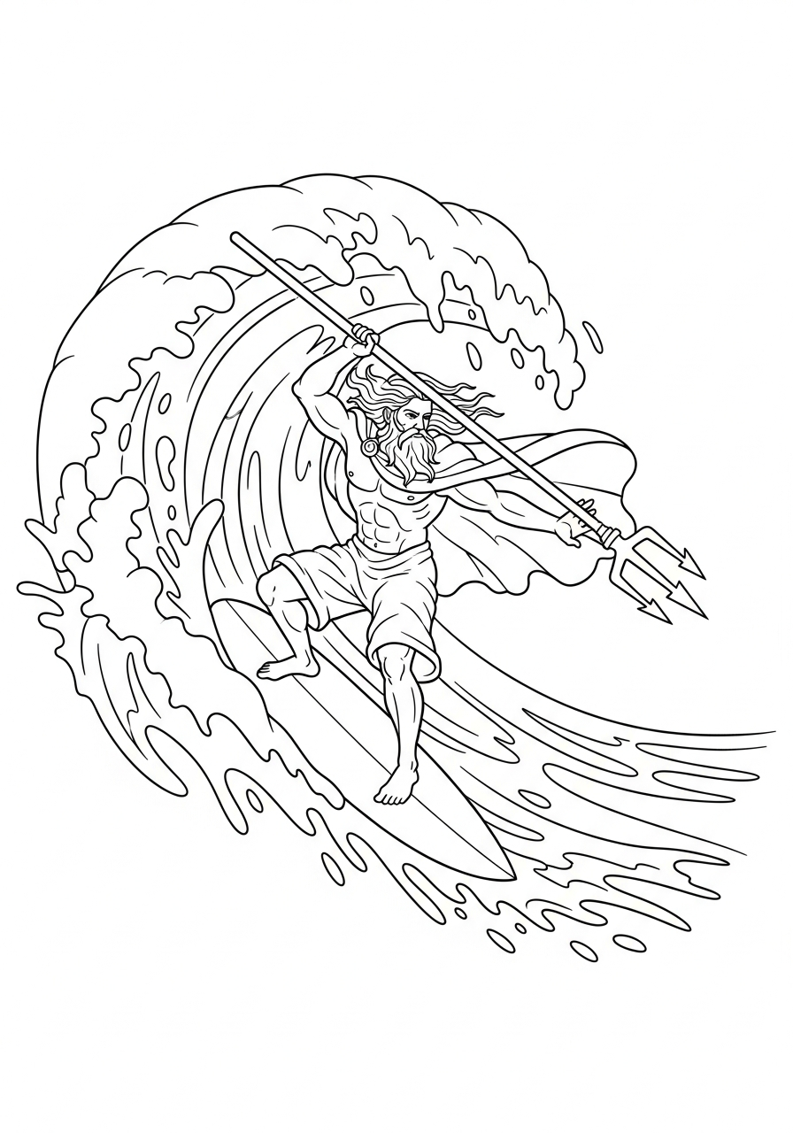 disegni da stampare e colorare Poseidone