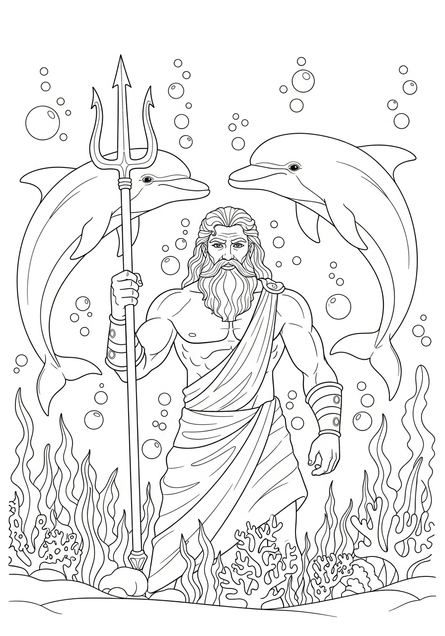 disegno Poseidone da colorare
